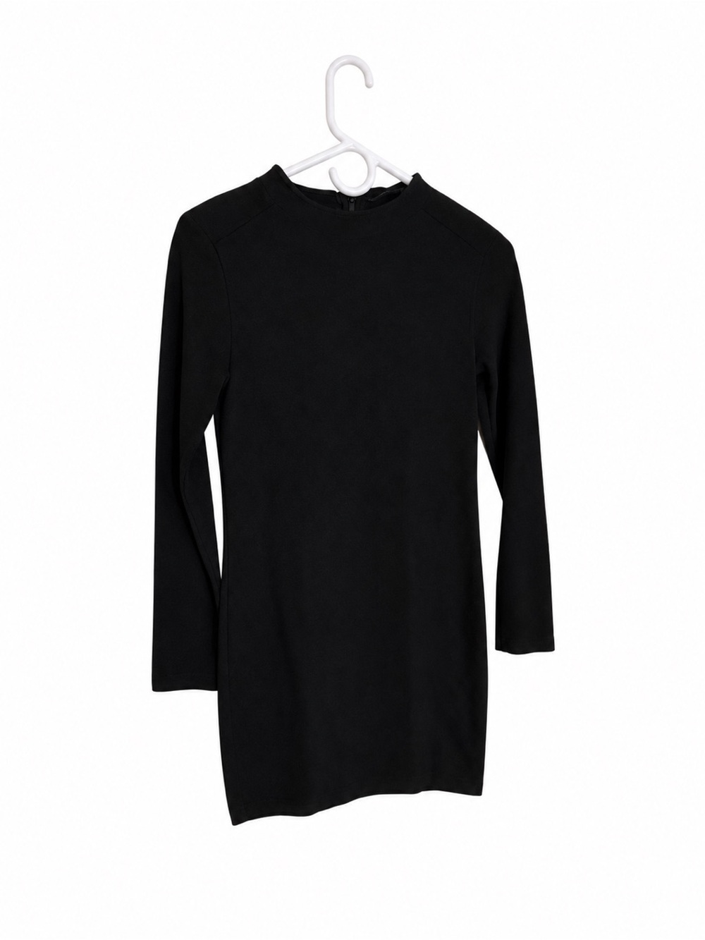 Zara Black Long-Sleeve Crew Neck Top